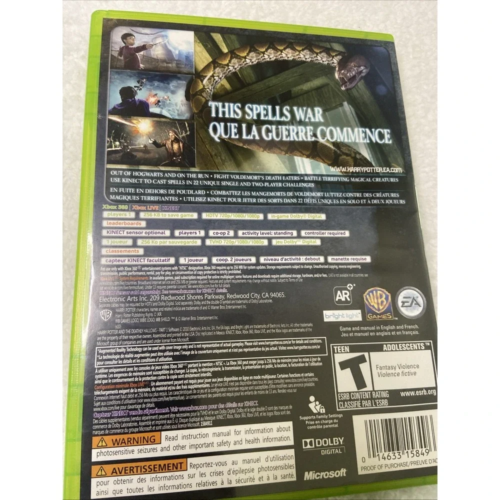 Harry Potter and the Deathly Hallows Part 1 Xbox 360‎ 2010 Game CIB